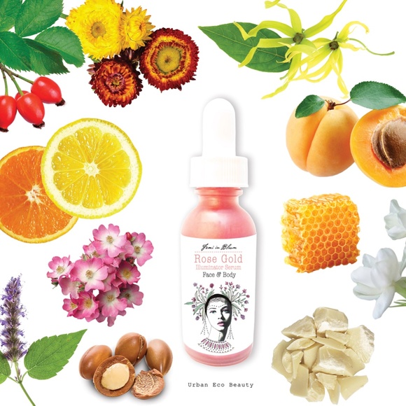 Rose Gold Illuminator Serum for Face and Body / Pink Quartz Shimmer Dewy Glow - Picture 5 of 14